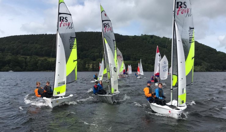 Regatta fleet racing at the North BYS Regional Junior Championships at Ullswater 2022