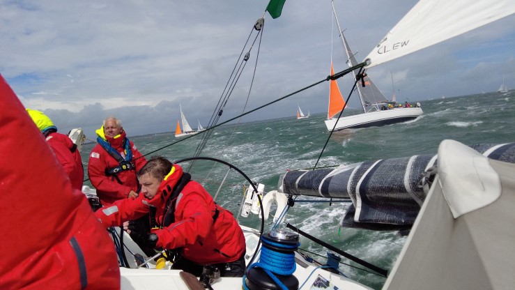 Rolex Fastnet 2021 start, picture of the crew aboard the HOEOCA entry.