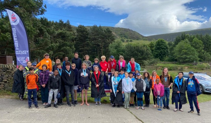 Young medal winners at the BYS Regional Junior Championships for North & Midlands Regional Windsurfers 2022, at Glossop SC