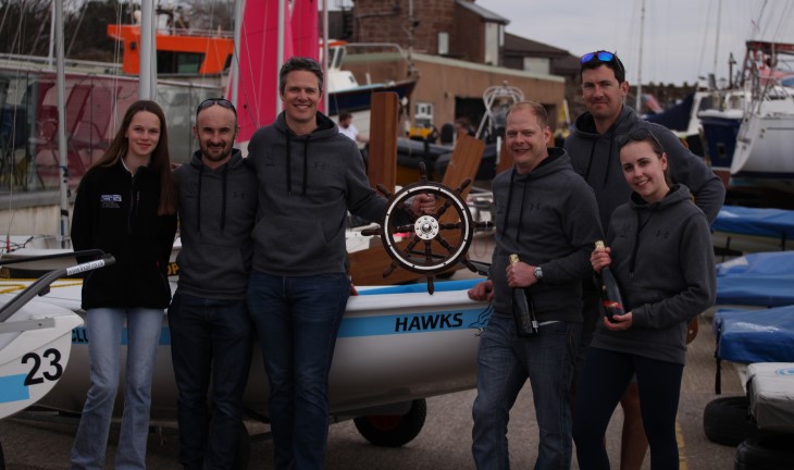 RYA National Team Racing Championship 2022 winners West Kirby Hawks with the Prince Philip Trophy (2) credit Dan Booth, West Kirby Sailing Club