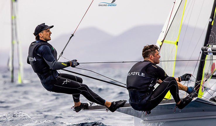 Ryan Seaton competing in the 49er in Lanzarote