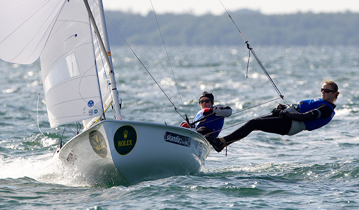 Penny Clark and Katrina Hughes competing in 2011