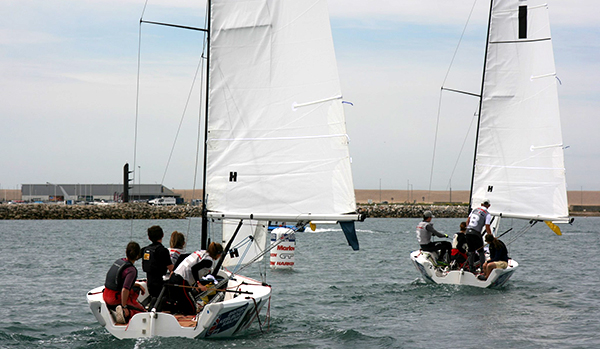 Hyde Sails Under 19 Match Racing championship boats on the water