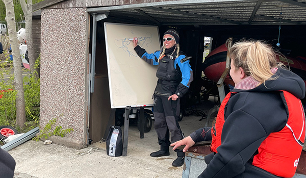 Aspiring female instructors teaching