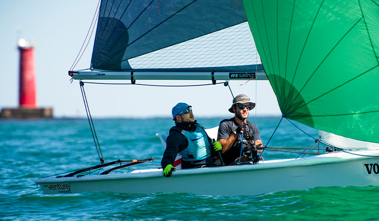 Two Sailability sailors racing