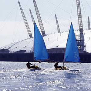 small boats near the millennium dome