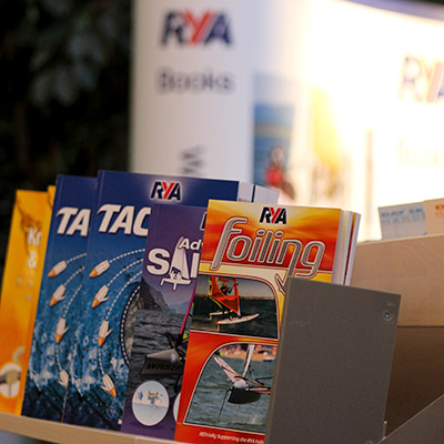 closeup of RYA books you can buy with a training conference discount