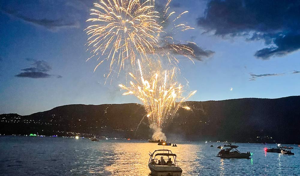 Boating to view fireworks