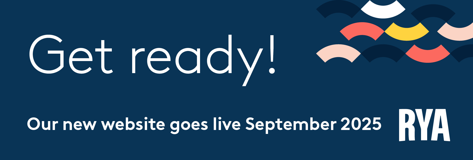 Website banner promoting new website that launches September 2025