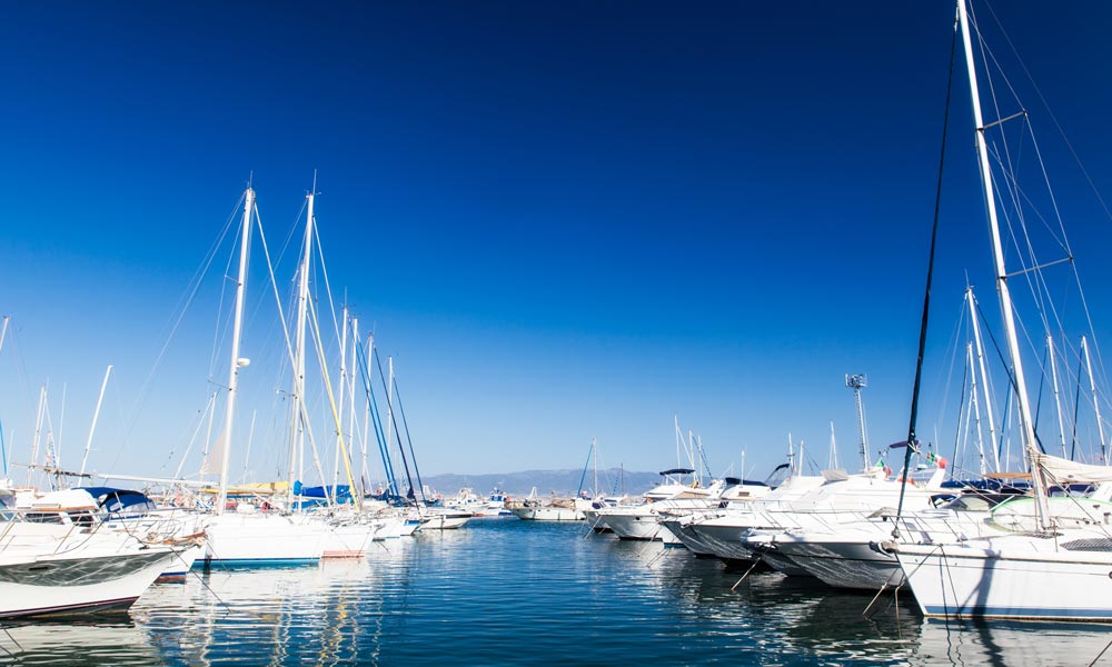 Yachts moored abroad