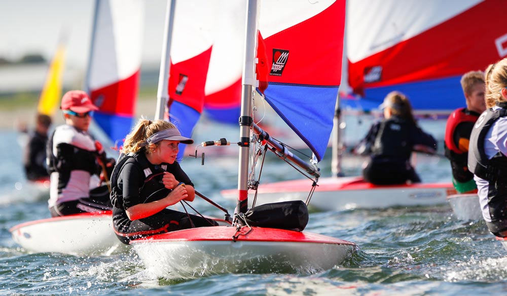 Sailing student in GCSE sailing class