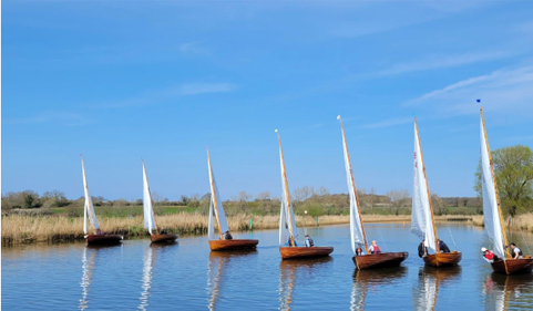 People sailing on the lake