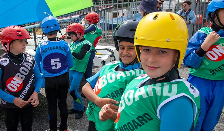 shot of onboard kids having fun while sailing