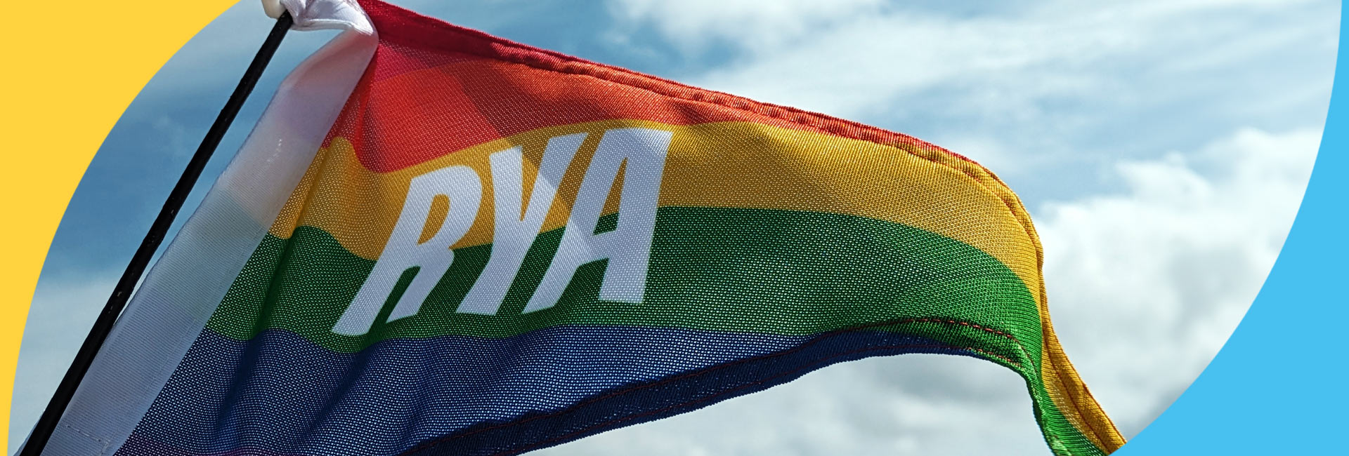 hero close-up RYA rainbow flag