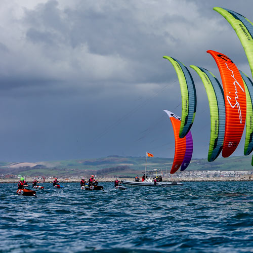 race officials participating in a formula kite race