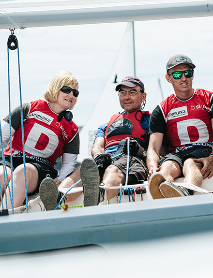 Blind sailors taking part in a race