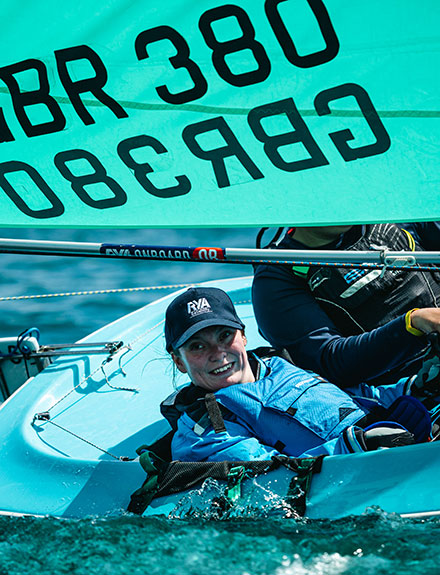 dynamic shot of parasailor racing in a multiclass race