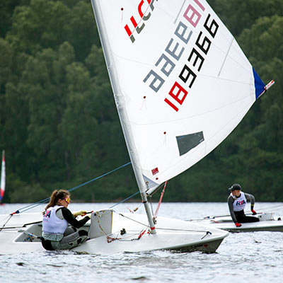 mid shot of dinghy racers