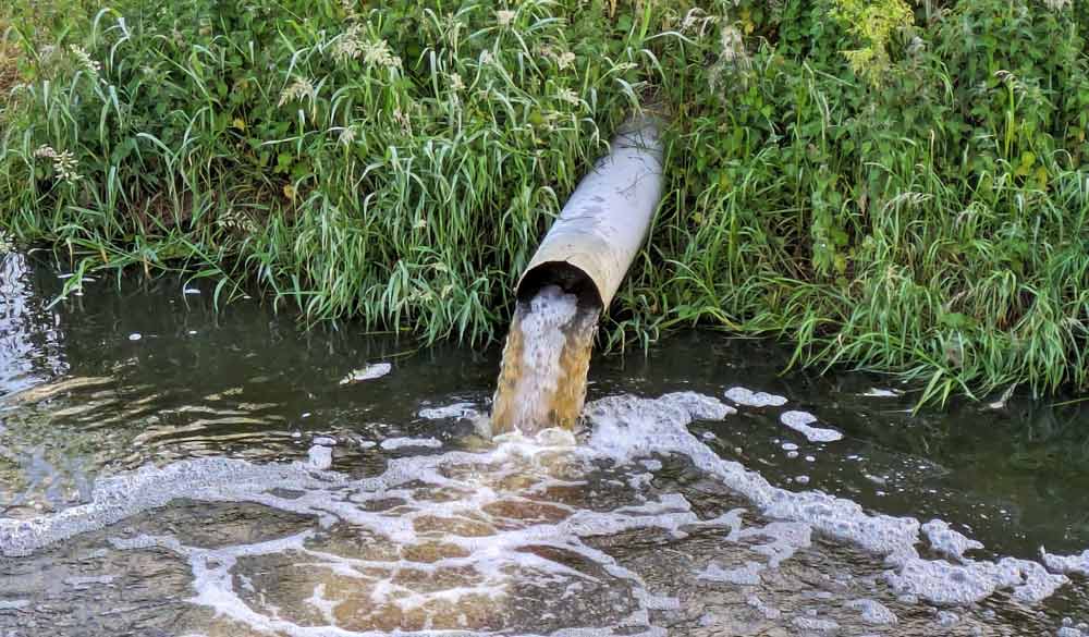 Sewage being pumped into the water