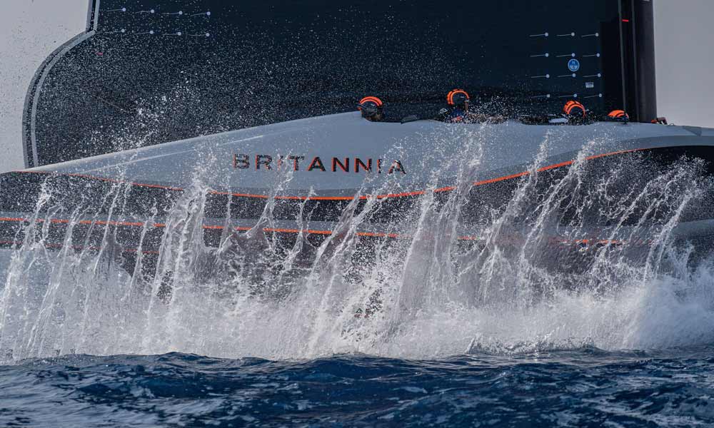 Britannia sailing through the waves