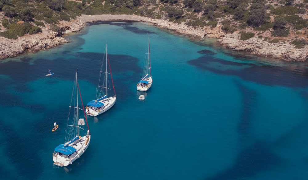 boats on the water in greece