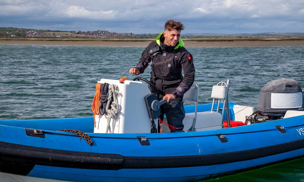 Kieron stood on a RIB