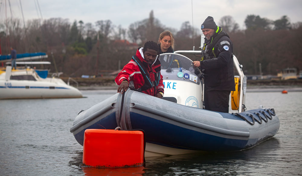 Powerboat course during the winter 