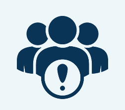 Warning icon with a magnifying
          glass on top