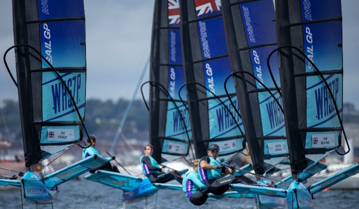 Under-21s sailing Waszps at Sail GP 22 in Plymouth