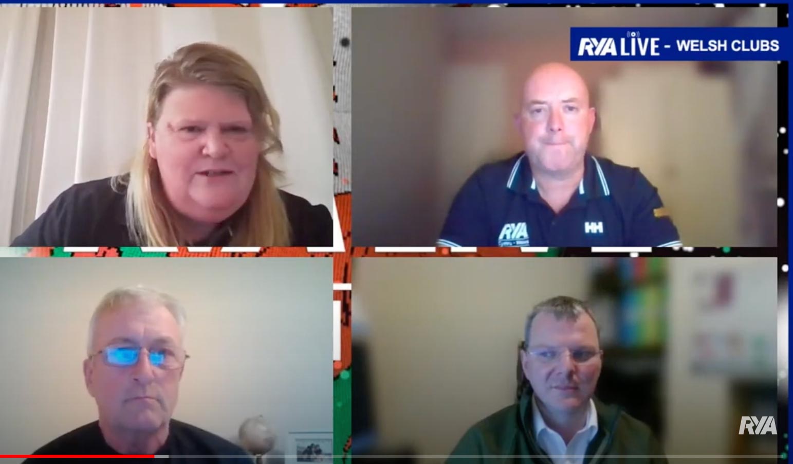 screenshot of 4 people on the online panel.