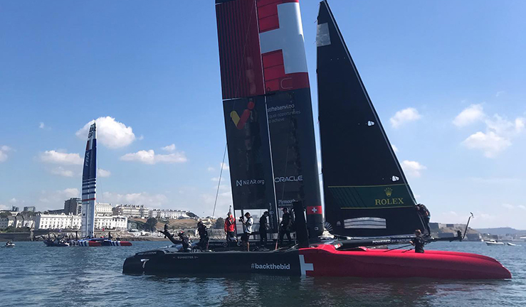 Sail GP in Plymouth where Rory McKinna gained work experience with the Swiss Team 
