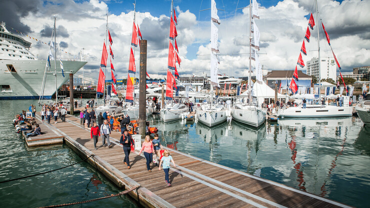 Visitors explore the Southampton Boat Show