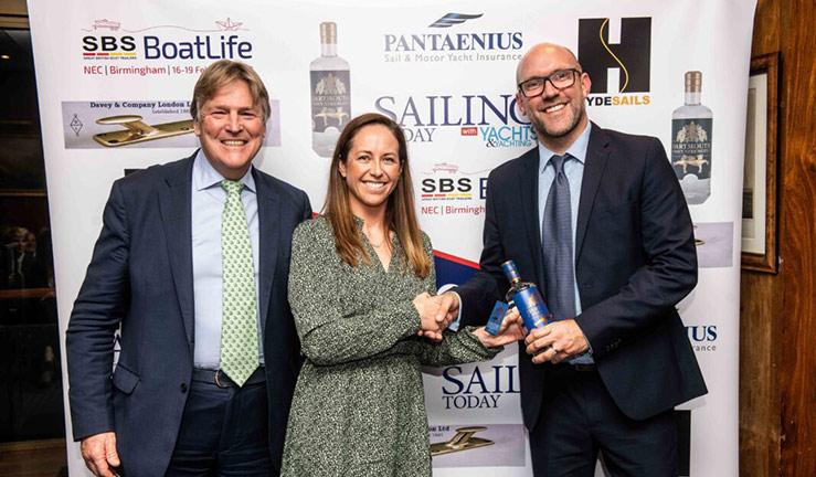 Lance Whitehead, Hannah Diamond and Rob Clarke at the British Yachting Awards. 