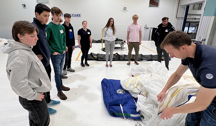 North Sails demonstration with would-be British Keelboat Academy recruits looking on.