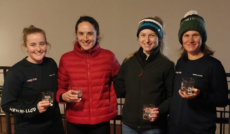Prizegiving picture of the RYA Women's Winter Match Racing winning team 2023.
