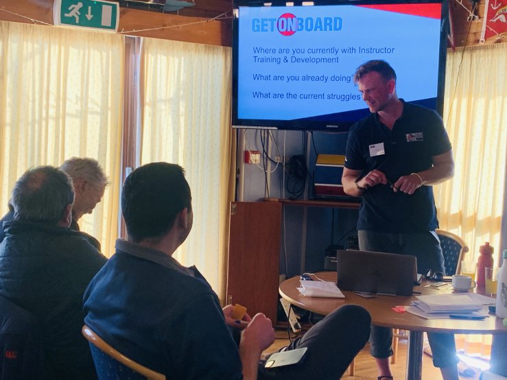 OnBoard Instructors from South region with James Hardy at RYA South OnBoard Development Day. 