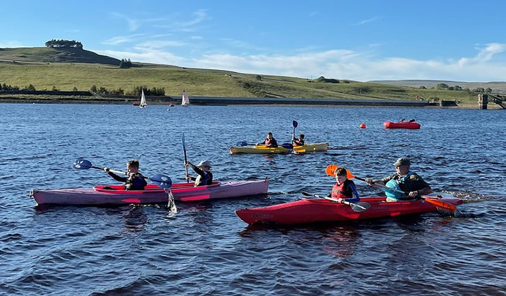 UTASS  juniors enjoying kayaking at Teesdale SWC, summer 2022