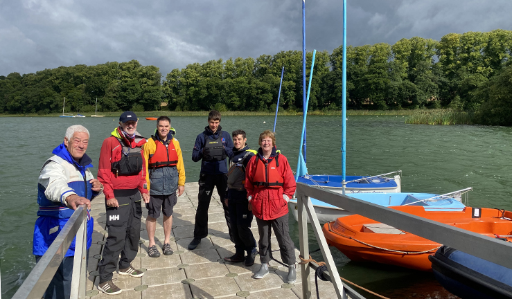 Participants and volunteers at the RYA Scotland Disability Training and Open Day at Bardowie Loch, home of the Clyde Cruising Club Dinghy Section