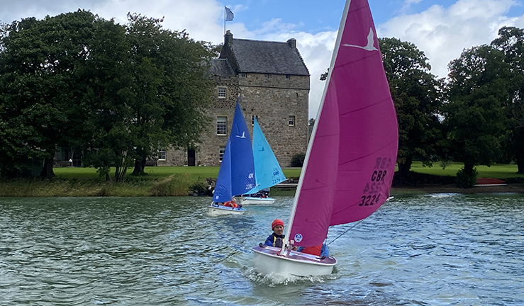 Participants and volunteers at the RYA Scotland Disability Training and Open Day at Bardowie Loch, home of the Clyde Cruising Club Dinghy Section