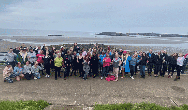 Ladies attending the 2023 Women on the Water Festival at Donaghadee Sailing Club. The ladies tried a variety of watersports on the day from sailing and powerboating to snorkelling and SUP.