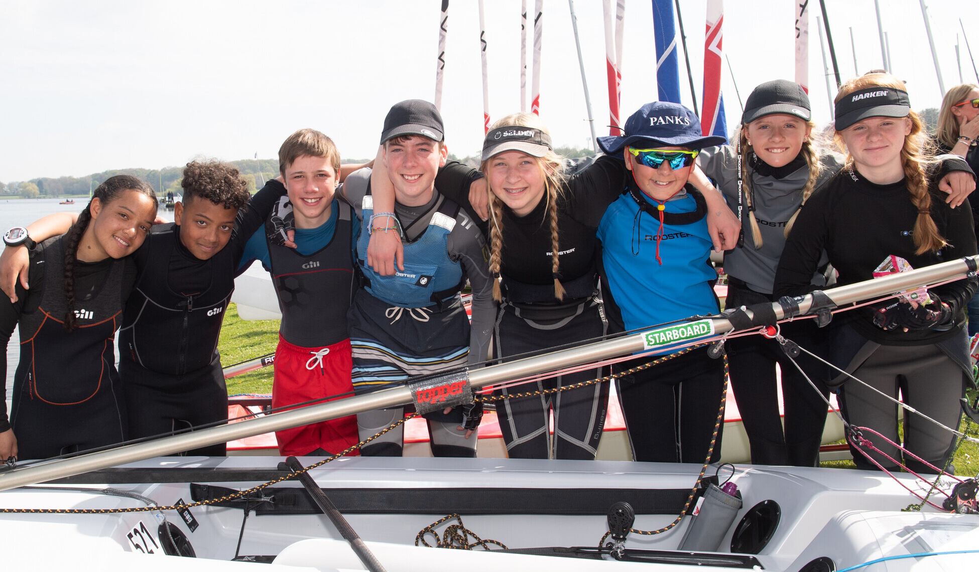 Group of young sailors shorebased at an event 