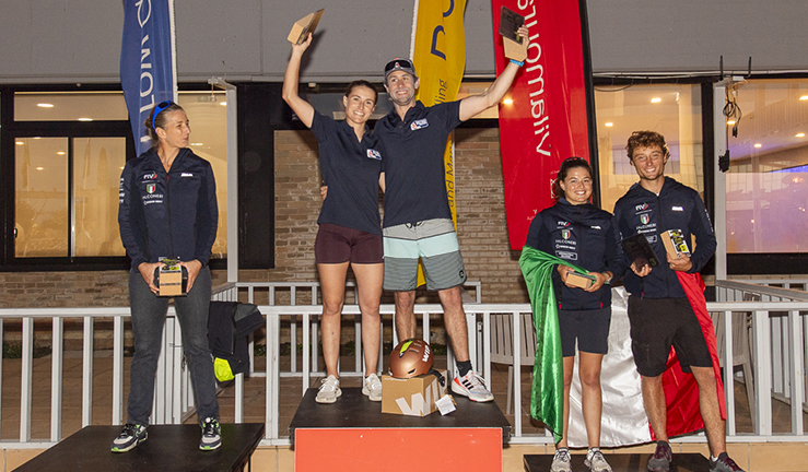 John Gimson and Anna Burnett win the Nacra 17 European Championships in Villamoura, Portugal.