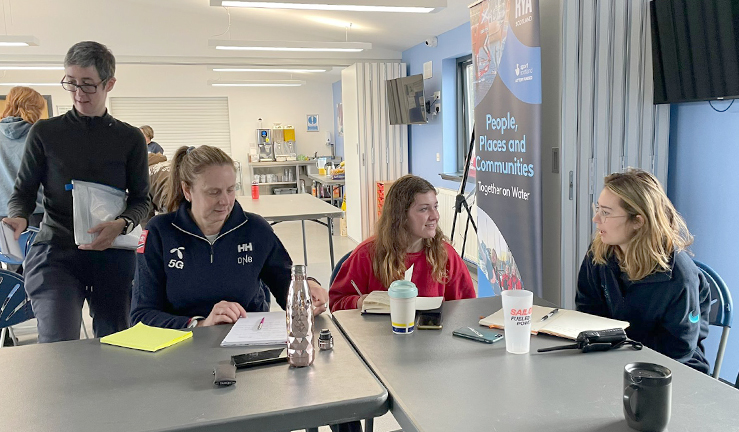 Images of the first all female Race Coach level 2 course at Port Edgar, to help sail race training at a club level.  