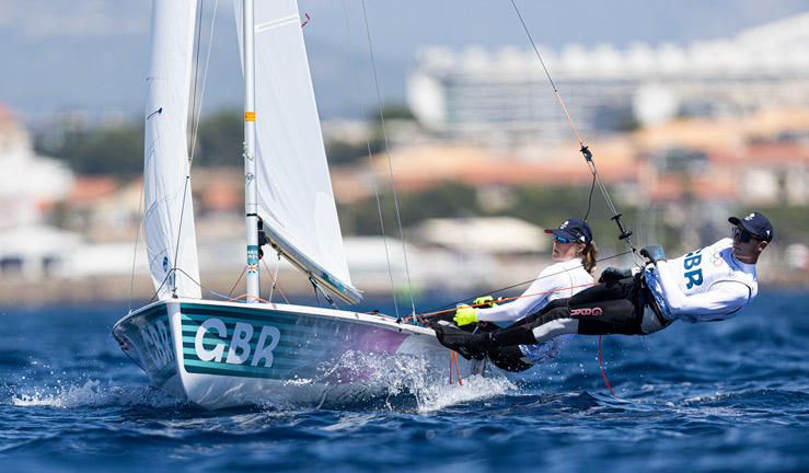 Chris Grube and Vita Heathcote racing at the Paris 2024 Olympic Games