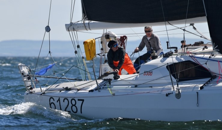 Louise Clayton and Peter Bacon racing Sea Bear in the RORC Myth of Malham Race 2024.