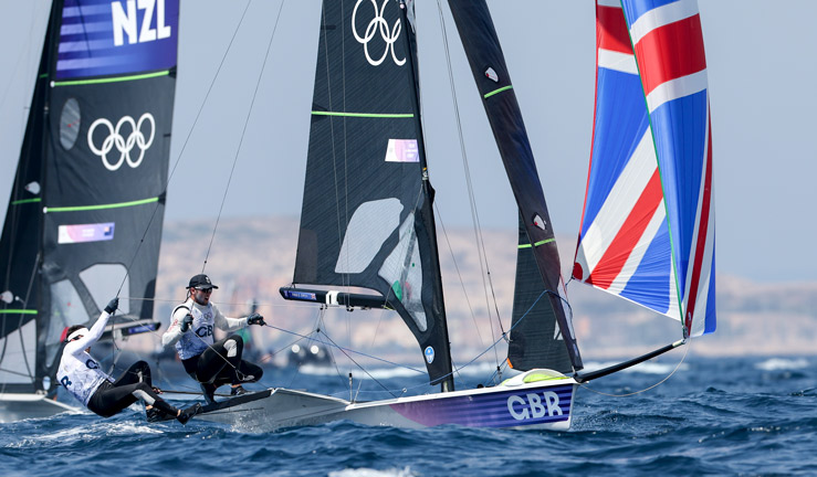 James Peters and Fynn Sterritt in the medal race at the Paris 2024 Olympic Games