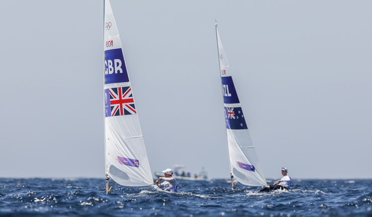 micky beckett racing in the ilca fleet at the paris 2024 olympic games