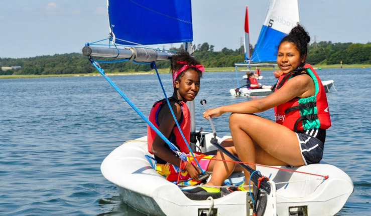 Girls on a boat learning 