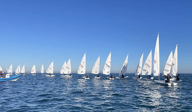 ILCA sailors in a training camp in Valencia