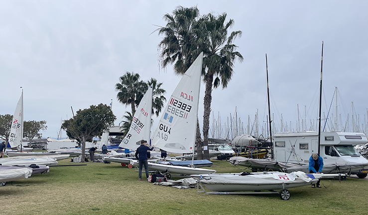 ILCA sailors in a training camp in Valencia